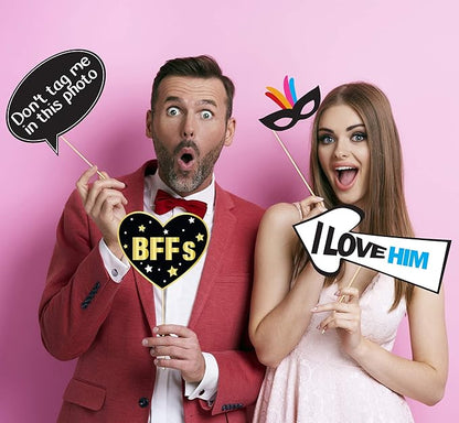 15th Birthday Photo Booth Party Props - 40 Pieces - Funny Kids Birthday Party Supplies, Decorations and Favors