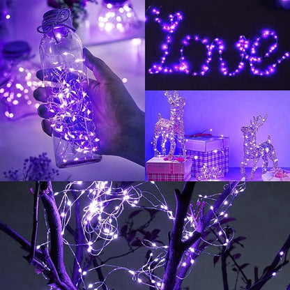 12 Pack Fairy Lights Battery Operated String Lights，7FT 20LED Waterproof Silver Wire Christmas Lights Outdoor,Firefly Mini Lights for Bedroom Party Birthday Wedding Indoor Decorations.