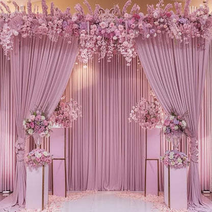 10x10 Dusty Pink Backdrop Curtain for Parties Wedding Wrinkle Free Pink Photo Curtains Backdrop Drapes Fabric Decoration for Birthday Party Baby Shower 5ft x 10ft,2 Panels