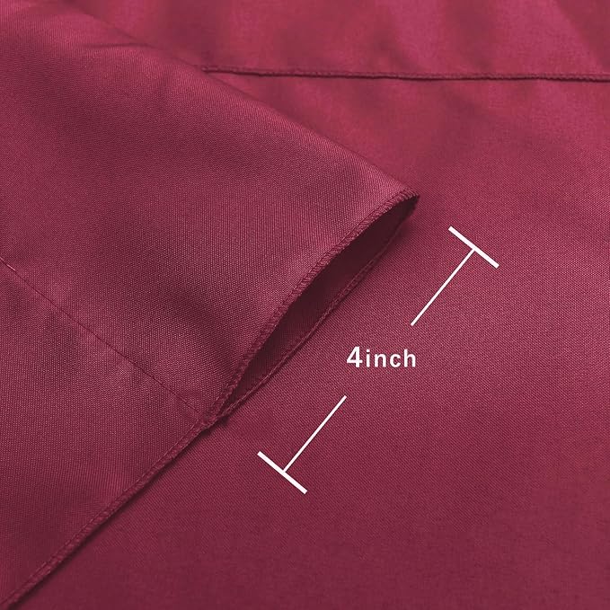 Hiasan Burgundy Backdrop Curtains for Parties, Polyester Photography Backdrop Drapes for Family Gatherings, Wedding Decorations, 5ftx7ft, Set of 2 Panels
