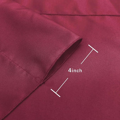 Hiasan Burgundy Backdrop Curtains for Parties, Polyester Photography Backdrop Drapes for Family Gatherings, Wedding Decorations, 5ftx7ft, Set of 2 Panels