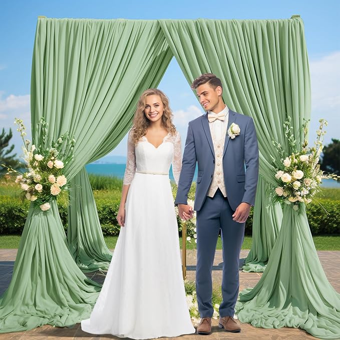 10x10 Sage Green Backdrop Curtain for Parties Wrinkle Free Dark Green Photo Curtains Backdrop Drapes Fabric Decoration for Baby Shower Birthday Party Photography 5ft x 10ft,2 Panels