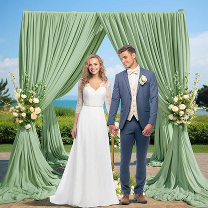 10x10 Sage Green Backdrop Curtain for Parties Wrinkle Free Dark Green Photo Curtains Backdrop Drapes Fabric Decoration for Baby Shower Birthday Party Photography 5ft x 10ft,2 Panels