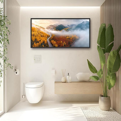 Mountain Large Wall Art Framed Wall Decor for Living Room, Mountains Forest Pictures Oversized Canvas Print Painting Modern Extra Large Framed Artwork for Bedroom Office Home Decor 60"x30"