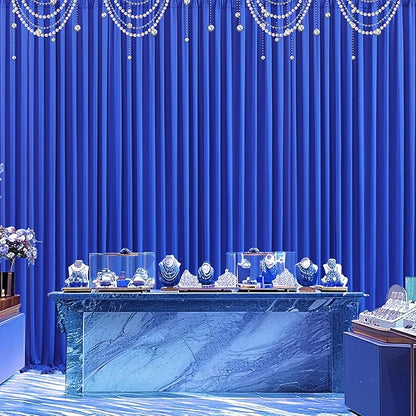 10x10 Royal Blue Backdrop Curtain for Parties Wrinkle Free Blue Photo Curtains Backdrop Drapes Fabric Decoration for Wedding Birthday Party Baby Shower 5ft x 10ft,2 Panels