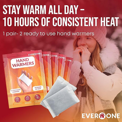 Hand Warmers - Long-Lasting, Safe, Natural, Odorless Air-Activated Warmer