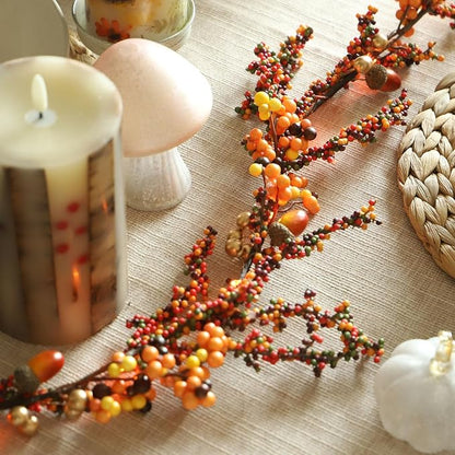 Fall Garland with Lights 6.5FT Battery Operated Halloween Lights with Remote Control - 25 LEDs Warm Orange Fall Fairy Lights for Thanksgiving Halloween Mantle Table Fall Decorations