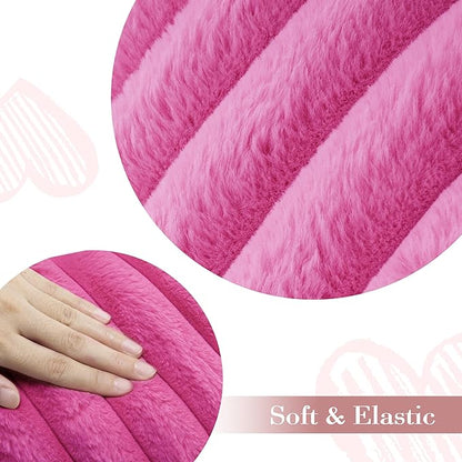 AELS Heart Shaped Pillow, 20 Inches Heart Decorative Throw Pillows, Faux Fur Love Pillows Cute Pillow, Valentines Day Decorations, Wedding Decor, Living Room Bedroom Nursery Decor, Hot Pink