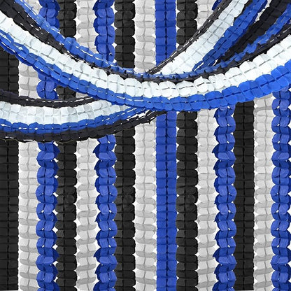 Navy-Blue Black-Silver Party-Decorations Streamers Garland - 157Ft Graduation Four-Leaf Clover Hanging Banner,Men Boys Birthday Wedding Bridal Neutral Baby Shower Fathers Day Decor Hugtmr