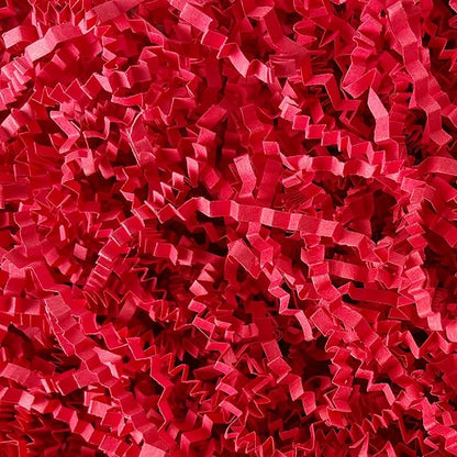 Red Crinkle Paper Filler 2 LB Shredded Confetti for Gift Basket Stuffing Easter Egg Grass