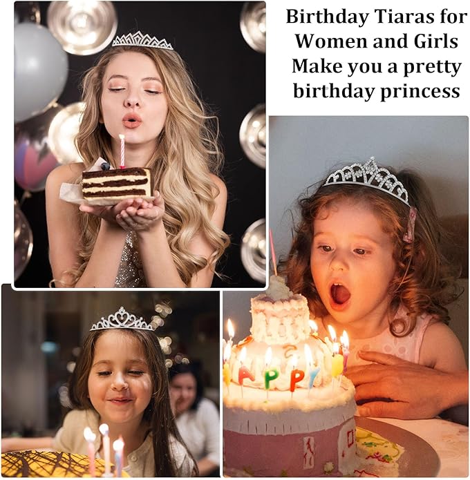 16 Pcs Tiaras Crowns Headbands for Women Girls Silver Princess Tiara Bulk Crown Tiaras Rapunzel Crown for Wedding Birthday Crystal Tiara for Prom, Bride, Pageant, Halloween