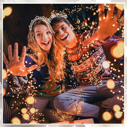 Yunlly 12 Pcs Christmas Headbands Set Rhinestone Xmas Headbands Cute Reindeer Antler Snowflake Star Headpiece Christmas Happy New Year Holiday Party Accessories for Women Girls