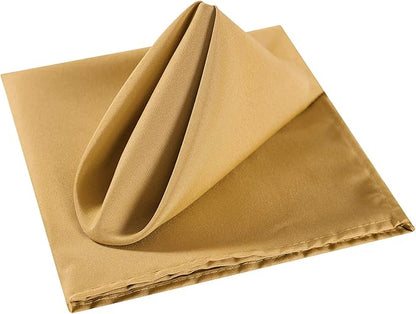 Cloth Napkins 20x20 inch Washable Polyester Dinner Napkins Soft Table Napkins for Wedding Party Dining Banquet(Gold,100PCS)