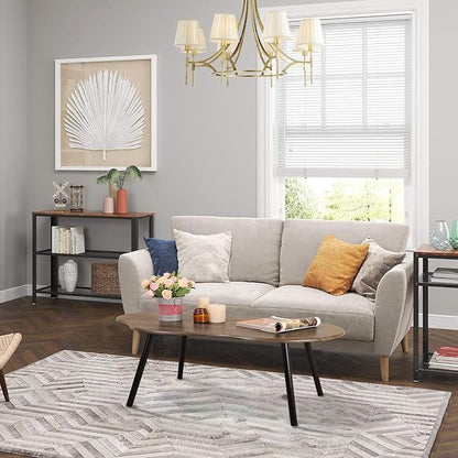 Small Coffee Table Irregular Wood Grain Desktop Coffee Tables Simple Modern Cloud Shaped Center Table Floor Standing Table for Living Room, Home Office