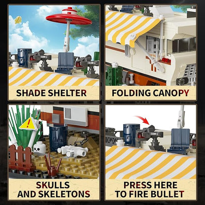 Camper RV Building Block 1054 pcs, Halloween Haunted Dale’s RV Vehicles Construction Building Bricks Set Compatible with Lego for Boys, Walking Breaking RV Birthday Gift, Camper Van for Adults Kids