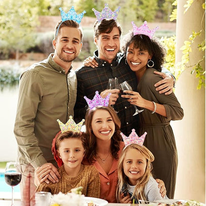 12 PCS Princess Crowns Headband,Glitter Headbands Crown,Sequin Crown Headband,Princess Tiara,Crowns Hair Accessories for Girls Women Birthday Party Wedding Prom Jewelry Cosplay Gifts