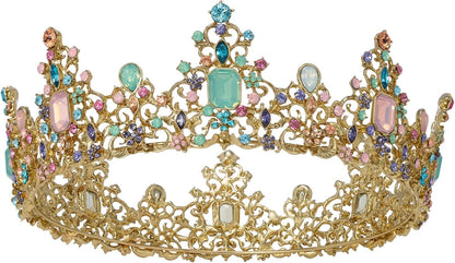 SWEETV Queen Crown for Women - Baroque Wedding Tiaras and Crowns,Jeweled Tiara Crown,Prom Birthday Halloween Hair Accessories
