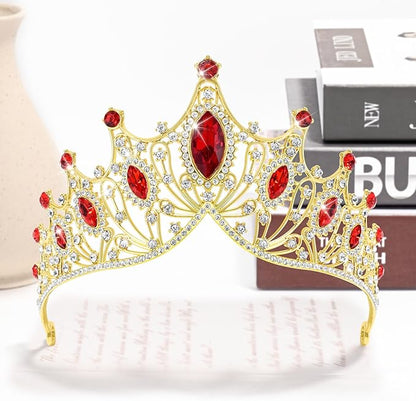 TAROSE Silver Tiaras for Women and Girls, Crystal Gold Crowns for Women, Hair Accessories for Bride/Halloween/Prom/Birthday