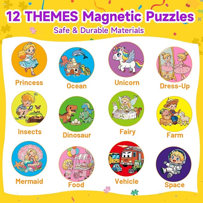 24-Pack Christmas Party Favors for Kids: Bulk Magnetic Puzzle Books for Toddlers 3-5 – Goodie Bag & Stocking Stuffers, Classroom Prizes, Birthday Return Gifts, Travel Toy for 4-8 Years Old Boys Girls