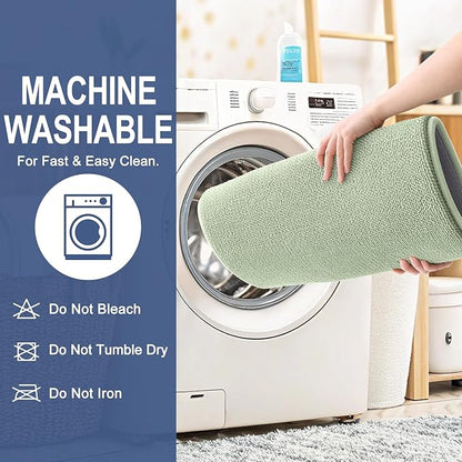 OLANLY Thick Memory Foam Bath Mat Rug 59x20, Extra Soft Absorbent Bathroom Rug, Quick Dry Bath Mats, Non-Slip, Machine Washable Carpet for Bathroom, Tub and Shower, Home Decor Accessories, Sage Green
