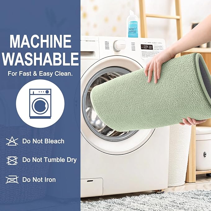 OLANLY Thick Memory Foam Bath Mat Rug 30x18, Extra Soft Absorbent Bathroom Rug, Quick Dry Bath Mats, Non-Slip, Machine Washable Carpet for Bathroom, Tub and Shower, Home Decor Accessories, Sage Green