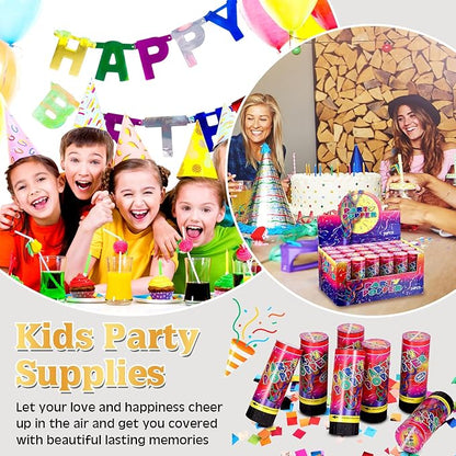 Honoson 24 Pcs Confetti Poppers Cannons Confetti Shooters Air Compressed Cannon for Wedding Birthday Party Bridal Shower Graduation Decoration Favor (4.33 Inch)