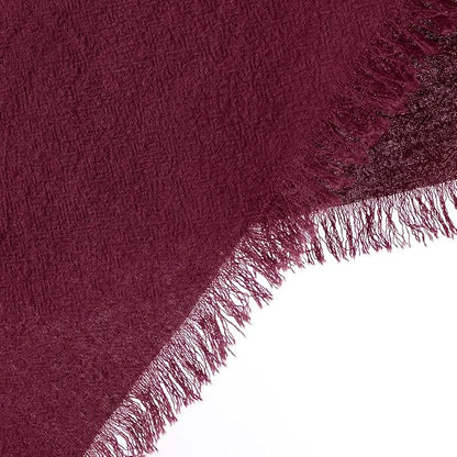 12 Pack Burgundy Red Cotton Linen Napkins with Fringe Christmas Red Cloth Napkins Set of 12 Boho Handmade Holiday Napkins Bulk for Wedding Baby Shower Christmas, 17 x 17 Inches