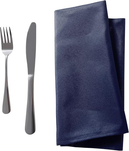 25pcs Polyester Cloth Napkins - 17 x 17 inch Navy Washable Dinner Napkins with Hemmed Edges for Restaurant/Wedding/Hotel(25,Navy)