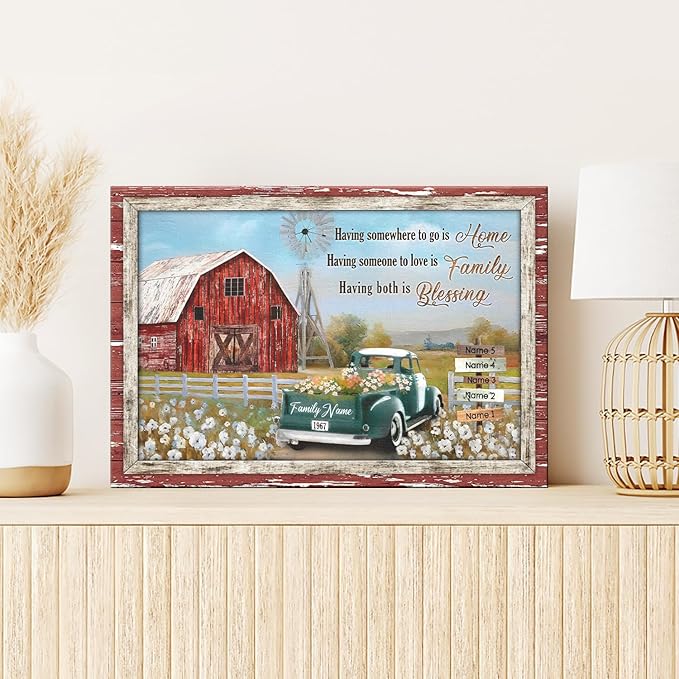 Dem Canvas Personalized Family Canvas, Personalized Signs With Names Canvas, Farm Wall Art Personalized Photo Gifts For Family Street Sign