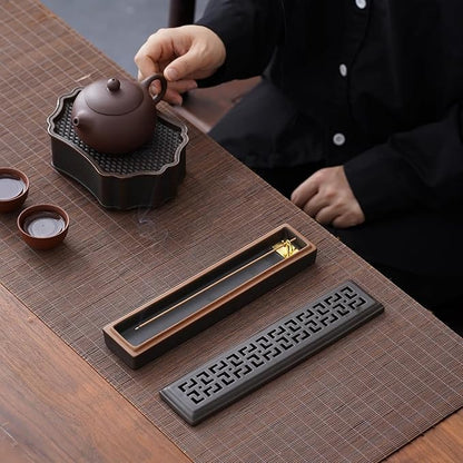 CEREMONY Incense Holder for Sticks，Ceramic Insence-Stick Holder Ash Catcher，Incense Holder Timkburner for Meditation Yoga Spa Room Decor