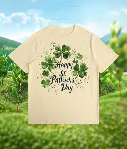 St. Patrick's Day Celebration Tee Beer Graphic Big and Tall Short Sleeve Cotton Festival Casual Gym Workout Tshirts
