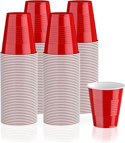 Lilymicky 240 Pack 12 oz Disposable Plastic Cups, Red Party Plastic Cups for Parties, Picnics and BBQ