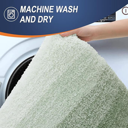 OLANLY Bathroom Rugs Mat 24x16, Extra Soft Absorbent Microfiber Bath Rugs, Rubber Backing, Quick Dry, Machine Washable Bath Mats for Bathroom Floor, Tub and Shower, Home Decor Accessories, Sage Green
