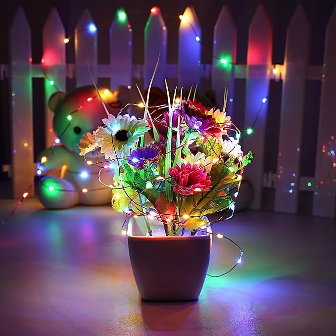 Joomer Battery String Lights, 2PACK Total 32FT 100 LED Battery Operated String Light, Twinkle Fairy Lights with Timer for Home, Garden, Store, Party, Holiday, Indoor Decor (Multicolor)