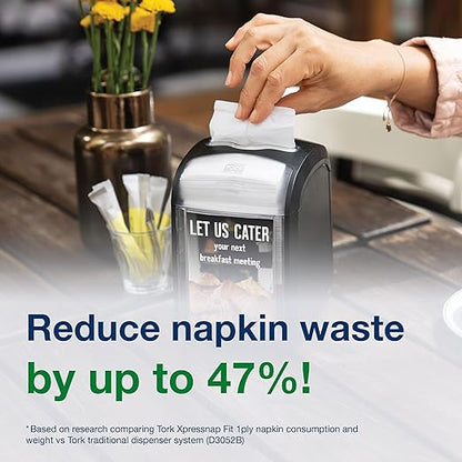 Tork Xpressnap Tabletop Napkin System Starter Pack Black N4, Dispenser and 1 x 500 One-at-a-Time Dispensing Napkins, 80062301