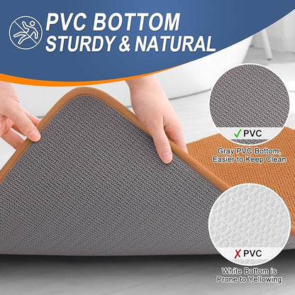 OLANLY Thick Memory Foam Bath Mat Rug 24x16, Extra Soft Absorbent Bathroom Rug, Quick Dry Bath Mats, Non-Slip, Machine Washable Carpet for Bathroom, Tub and Shower, Home Decor Accessories, Clay