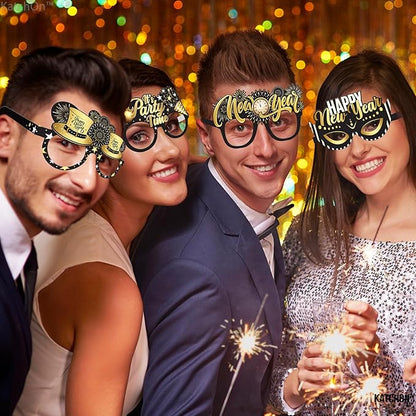 KatchOn, Happy New Year Glasses 2026 - Pack of 12 | New Years Eve Glasses, New Years Eve Party Supplies 2026 | Happy New Years Decorations 2026 | NYE Decorations 2026