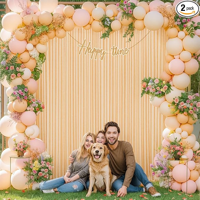 10x10 Dark Champagne Backdrop Curtain for Parties Wedding Baby Shower Wrinkle Free Photo Curtains Backdrop Drapes Fabric Decoration for Bridal Shower 5ft x 10ft,2 Panels