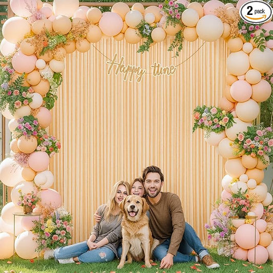 10x10 Dark Champagne Backdrop Curtain for Parties Wedding Baby Shower Wrinkle Free Photo Curtains Backdrop Drapes Fabric Decoration for Bridal Shower 5ft x 10ft,2 Panels