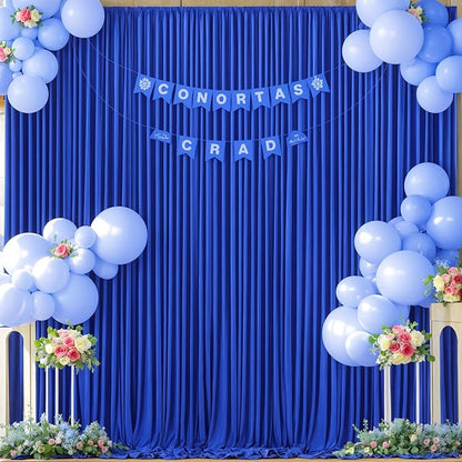 Royal Blue Backdrop Curtain for Parties Wrinkle Free Blue Photo Curtains Backdrop Drapes Fabric Decoration for Wedding Birthday Party Baby Shower 5ft x 7ft,2 Panels
