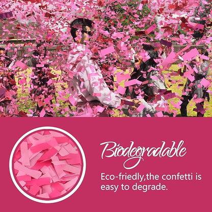 BATTIFE It's a Girl, 30Pack Gender Reveal Confetti Sticks, Tissue Paper Confetti Flick Flutter Wands for Baby Girl Shower, Wedding, Birthday Party Supplies Decoration, Shoot Poppers, 14inch Pink