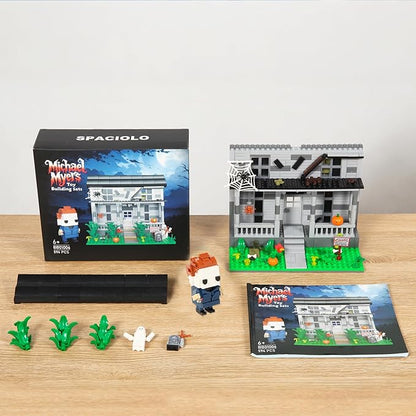 Halloween Movie Building Set – Horror House & Figure, Toy Building Blocks Compatible with Lego, Collectible Gift for Horror Fans & Adults, Creative DIY Display Toy