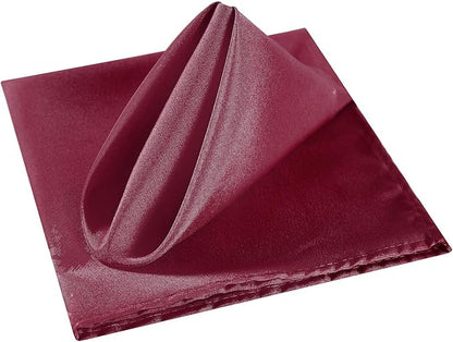 Cloth Napkins 17x17 inch Washable Polyester Dinner Napkins Soft Table Napkins for Wedding Party Dining Banquet(Burgundy,25PCS)