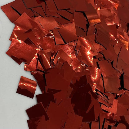 Ultimate Confetti, Fluttering Red Mylar Shiny Foil Metallic Confetti Squares - Lightweight and Slow-Falling Party Confetti for Cannon and Launcher Use - Best for Celebrations - 1 lb, 16 oz