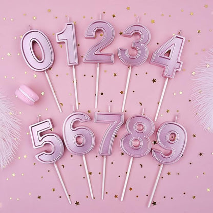 PHD CAKE 2.76 Inch Luxe Rose Gold 6 Number Birthday Candles, Rose Gold Number Candles, Cake Number Candles, Party Celebration