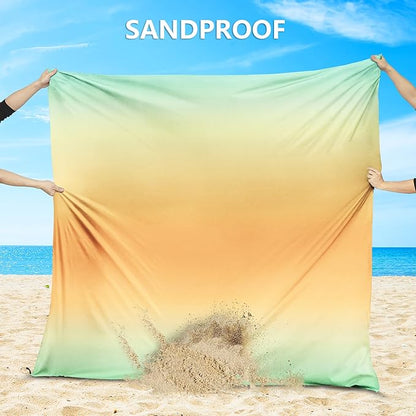Beach Blanket Waterproof Sandproof Beach Mat 79" X 83"/10'x9'for 2-8 Adults Quick Drying Outdoor Picnic Mat Beach Accessories for Travel, Camping, Hiking