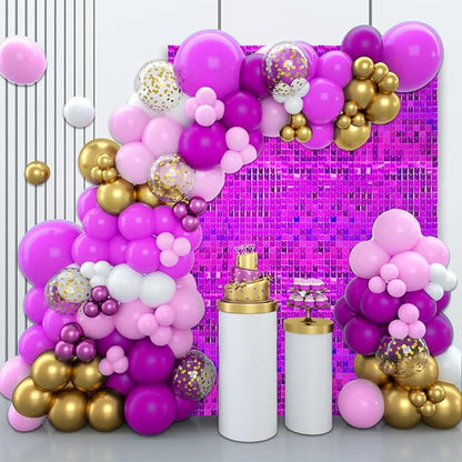 12PCS Purple Shimmer Wall Backdrop, Laser Square Sequin Photo Backdrops Panel, Glitter Wall Background for Birthdays, Weddings, Christmas, Engagements, Disco Bachelorette Party Decoration (3FTx4FT)