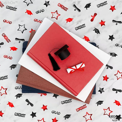 KatchOn, Red and Black Graduation Confetti 2025 - Pack of 1300 | Grad Confetti Class Of 2025 | Grad Decorations Class of 2025 | Red and Black Graduation Decorations 2025