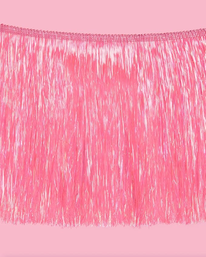 xo, Fetti Pink Iridescent Fringe Banner - 5 Ft. | Bachelorette Party Decorations, Birthday Party Decor, 21st Bday Decor, HBD, Photo Booth Banner Backdrop