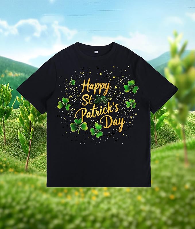 St. Patrick's Day Celebration Tee Beer Graphic Big and Tall Short Sleeve Cotton Festival Casual Gym Workout Tshirts